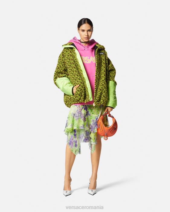 roz hanorac cu logo învechit cu împânzire Versace femei îmbrăcăminte 40L6143