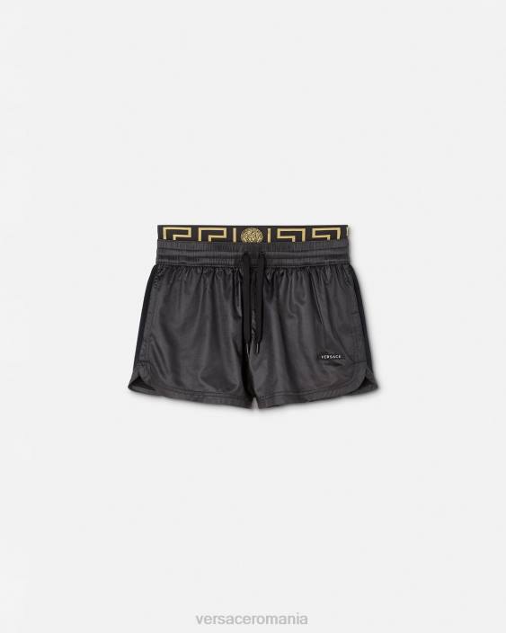 negru pantaloni scurți de sport greca border Versace femei îmbrăcăminte 40L6238