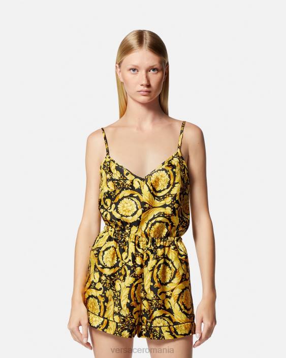imprimare pantaloni scurți de pijama din mătase cu imprimeu barocco Versace femei lenjerie intimă și îmbrăcăminte de plajă 40L61031