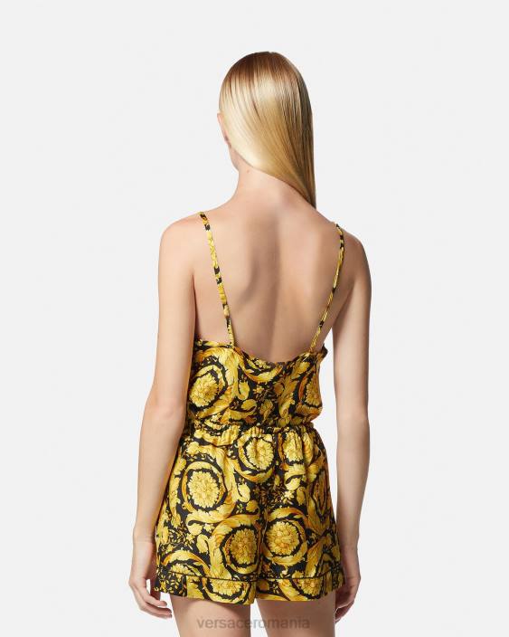 imprimare pantaloni scurți de pijama din mătase cu imprimeu barocco Versace femei lenjerie intimă și îmbrăcăminte de plajă 40L61031