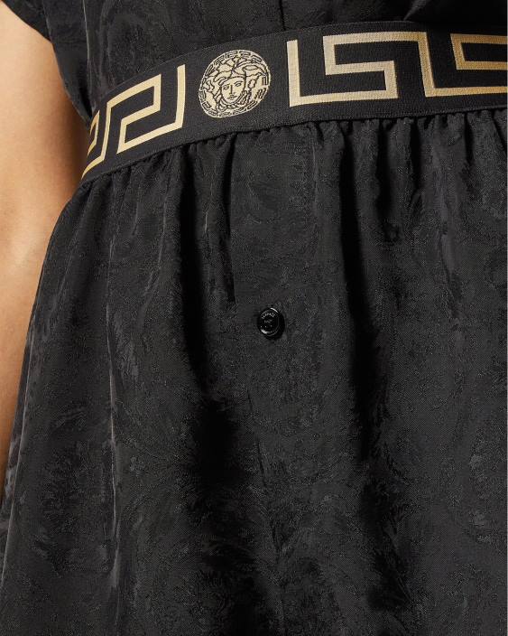 negru si gri pantaloni scurți de pijama greca border barocco Versace femei lenjerie intimă și îmbrăcăminte de plajă 40L61025