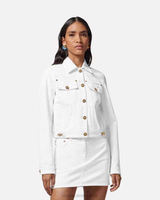 alb geacă din denim medusa \'95 Versace femei îmbrăcăminte 40L681