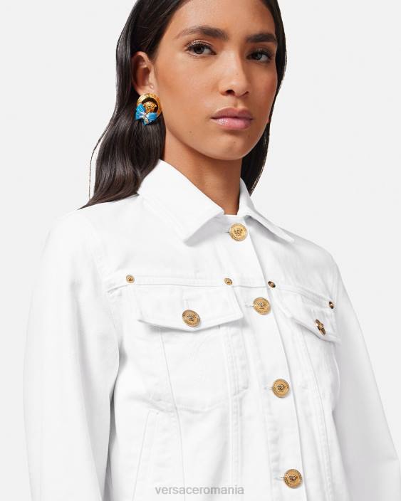 alb geacă din denim medusa \'95 Versace femei îmbrăcăminte 40L681