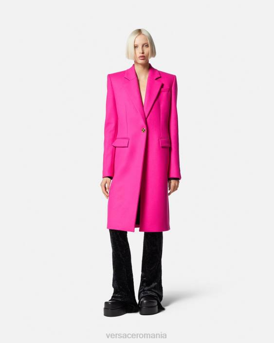 fucsie palton lung de lână medusa Versace femei îmbrăcăminte 40L6104