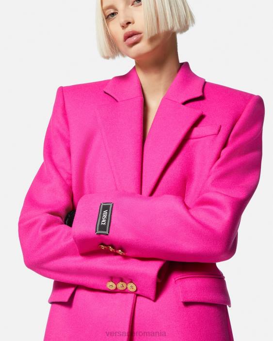 fucsie palton lung de lână medusa Versace femei îmbrăcăminte 40L6104