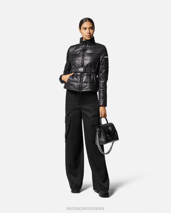 negru geacă pufă cu logo Versace femei îmbrăcăminte 40L694