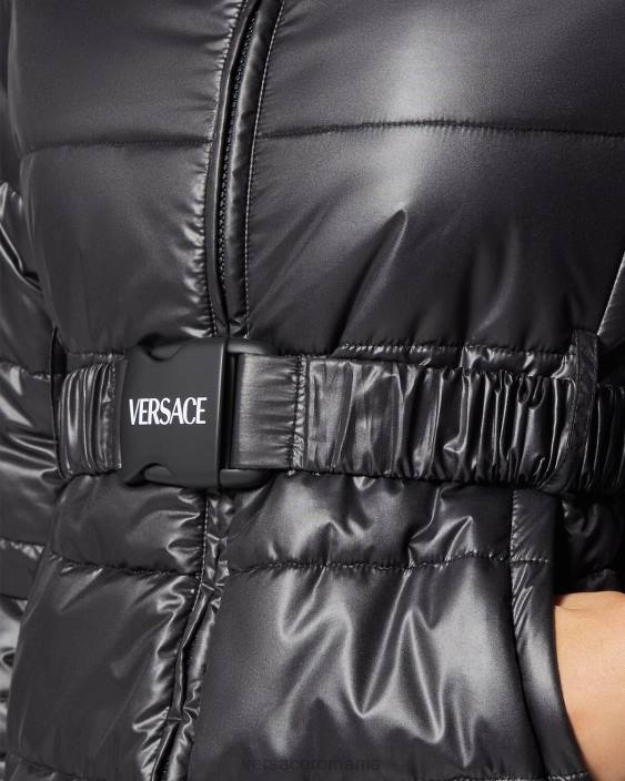 negru geacă pufă cu logo Versace femei îmbrăcăminte 40L694
