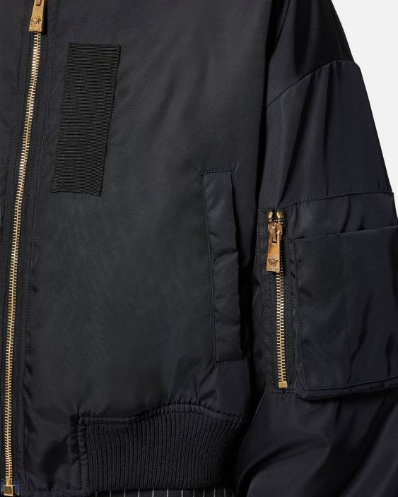 negru jachetă bomber crop zeiță Versace femei îmbrăcăminte 40L6103