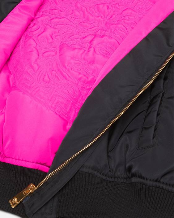 negru jachetă bomber crop zeiță Versace femei îmbrăcăminte 40L6103