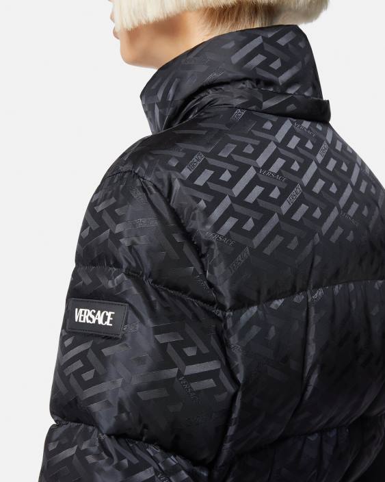 negru la greca puffer jacket Versace femei îmbrăcăminte 40L695