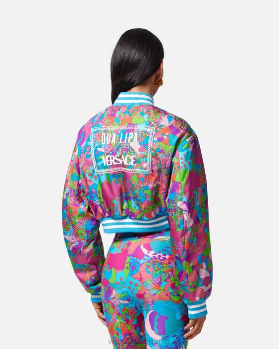 o singură culoare jachetă bomber crop de vară florală Versace femei îmbrăcăminte 40L679