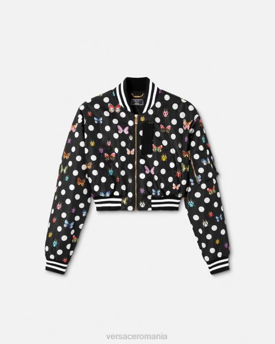 o singură culoare jachetă bomber crop fluturi Versace femei îmbrăcăminte 40L678