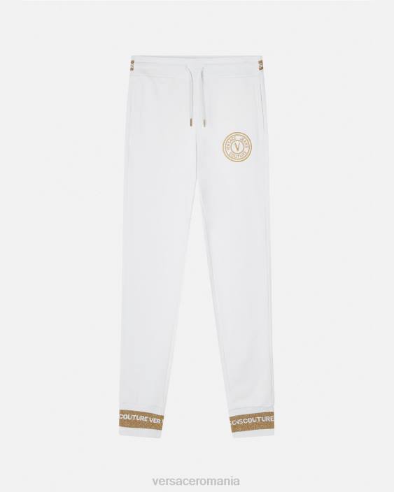 auriu și alb pantaloni de trening cu emblema v Versace femei îmbrăcăminte 40L62245