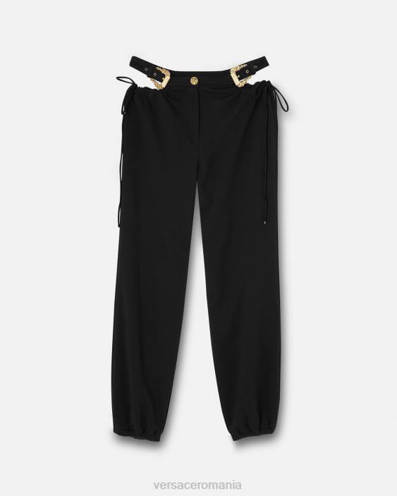 negru pantaloni de trening cu cataramă barocă Versace femei îmbrăcăminte 40L62244