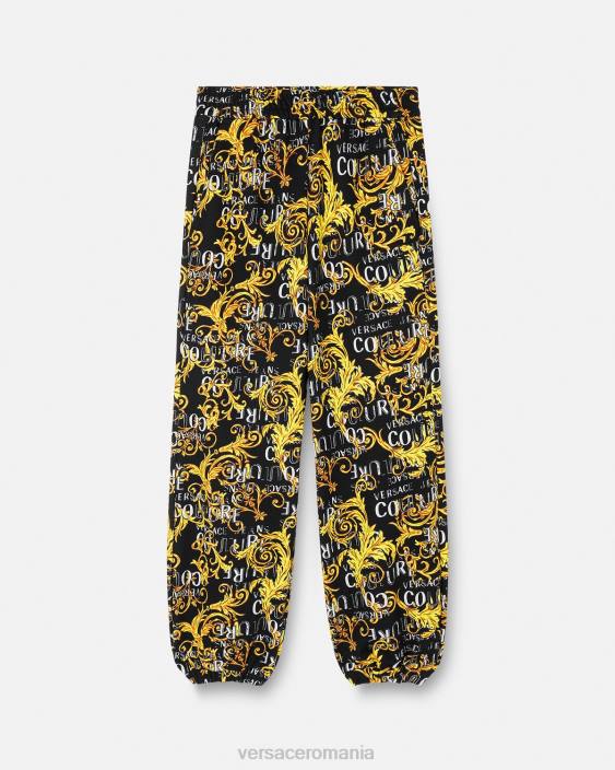 negru si auriu pantaloni de trening cu logo couture Versace femei îmbrăcăminte 40L62238