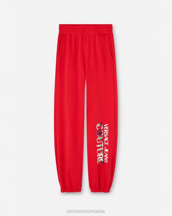 portocale pantaloni de trening cu logo trandafiri Versace femei îmbrăcăminte 40L62177