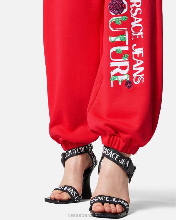 portocale pantaloni de trening cu logo trandafiri Versace femei îmbrăcăminte 40L62177