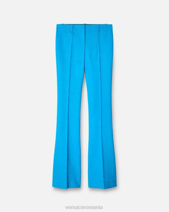 albastru pantaloni formali din jacquard Versace femei îmbrăcăminte 40L6121