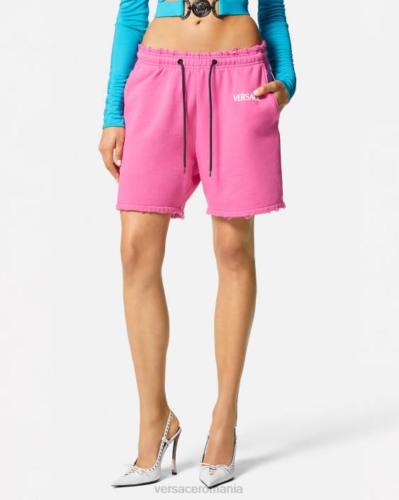 fucsie pantaloni scurți de transpirație cu logo învechit Versace femei îmbrăcăminte 40L6219