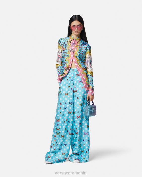 imprimare pantaloni de mătase fluturi Versace femei îmbrăcăminte 40L6196
