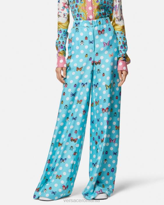 imprimare pantaloni de mătase fluturi Versace femei îmbrăcăminte 40L6196