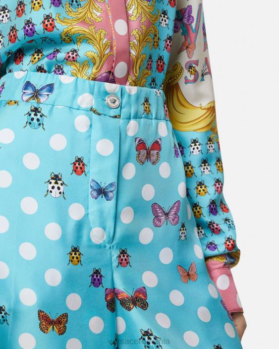 imprimare pantaloni de mătase fluturi Versace femei îmbrăcăminte 40L6196