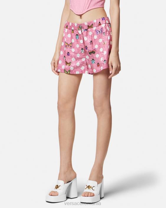 imprimare pantaloni scurți din amestec de mătase fluturi Versace femei îmbrăcăminte 40L6197