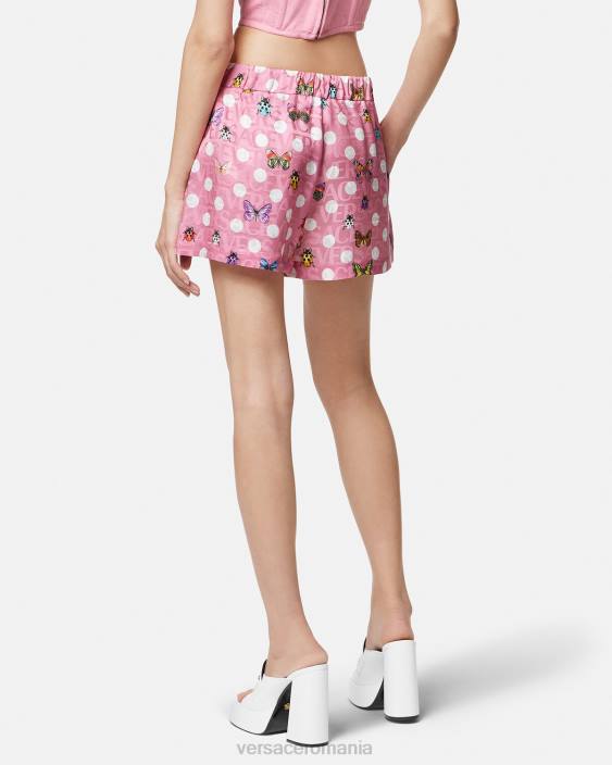imprimare pantaloni scurți din amestec de mătase fluturi Versace femei îmbrăcăminte 40L6197