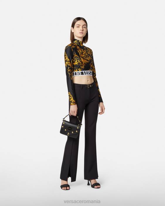 negru baroc couture1 pantaloni cu cataramă Versace femei îmbrăcăminte 40L62247