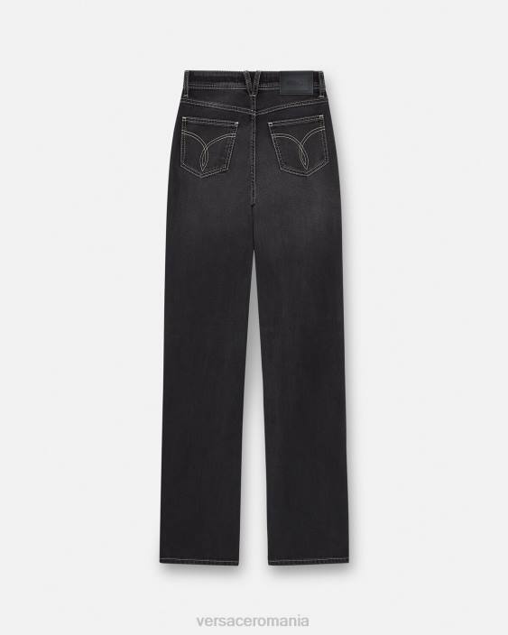 negru blugi cu cristale Versace femei îmbrăcăminte 40L6213