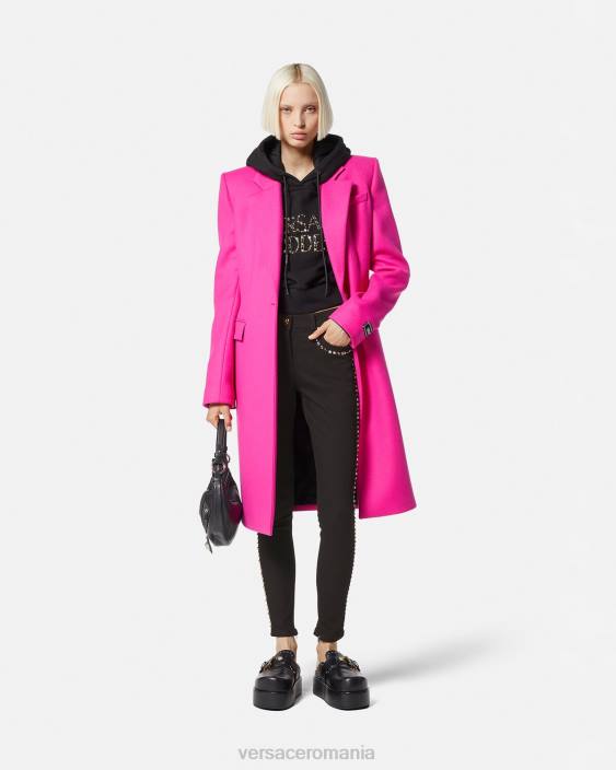 negru blugi skinny cu împânzire cu medusa Versace femei îmbrăcăminte 40L6214