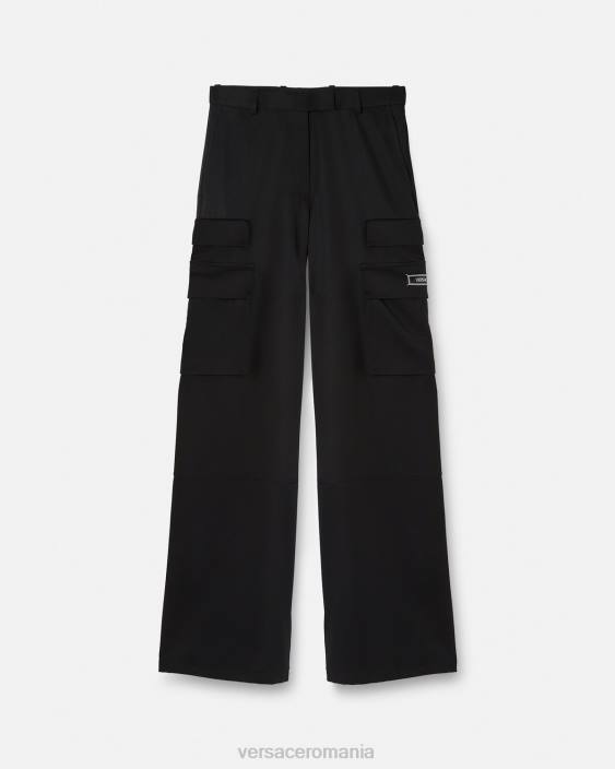 negru pantaloni cargo cu logo Versace femei îmbrăcăminte 40L6201