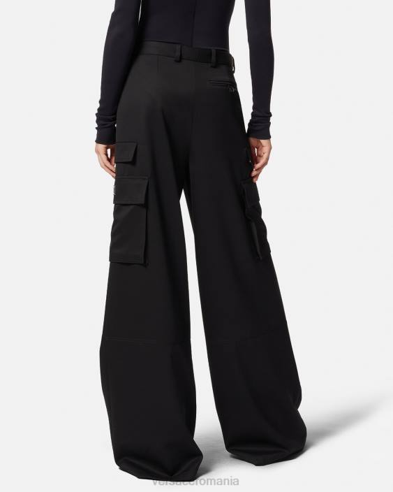 negru pantaloni cargo cu logo Versace femei îmbrăcăminte 40L6201