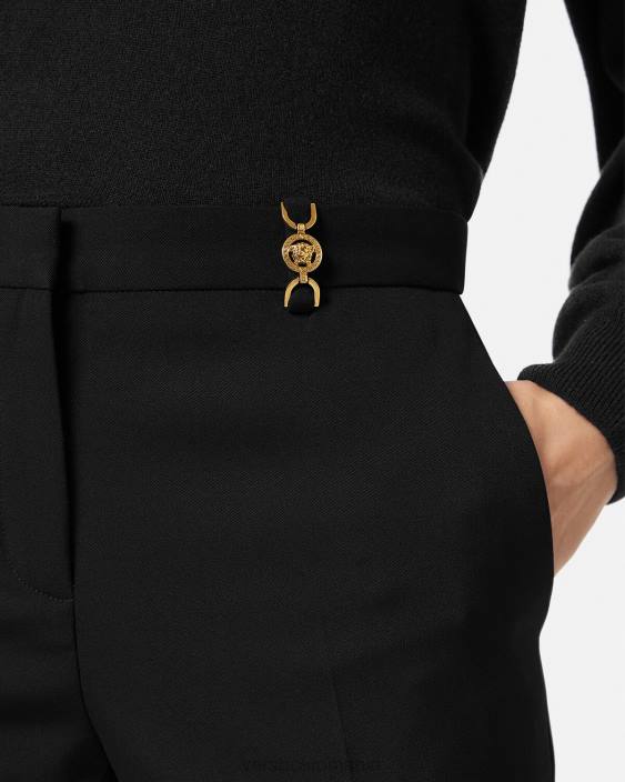 negru pantaloni croiți evazați Versace femei îmbrăcăminte 40L6119