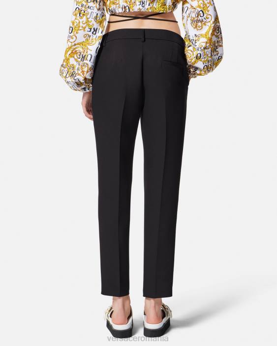 negru pantaloni cu cataramă baroc Versace femei îmbrăcăminte 40L62150