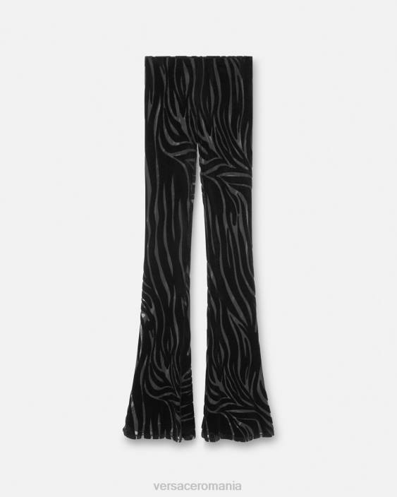 negru pantaloni din catifea zebra Versace femei îmbrăcăminte 40L6222