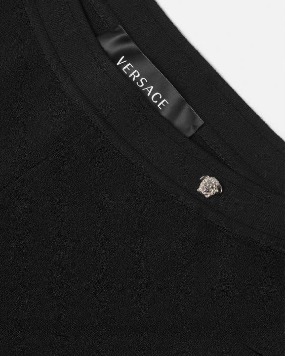 negru pantaloni evazați din tricot tăiat Versace femei îmbrăcăminte 40L6208