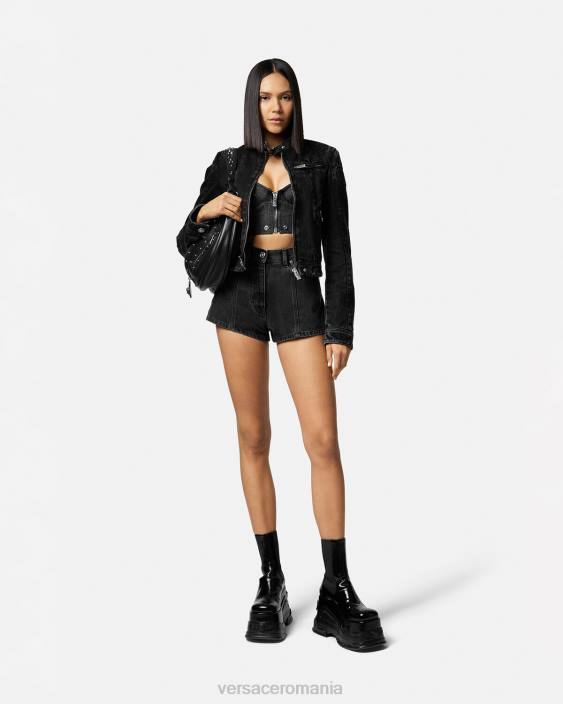 negru pantaloni scurți din denim medusa Versace femei îmbrăcăminte 40L6217