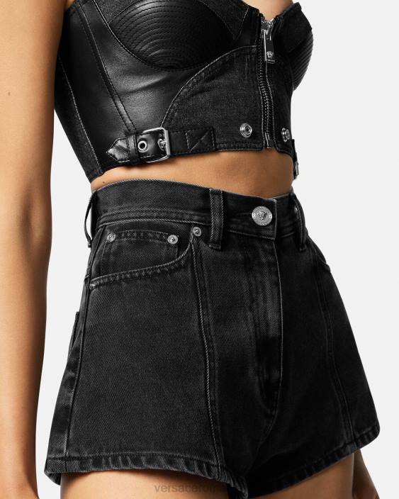 negru pantaloni scurți din denim medusa Versace femei îmbrăcăminte 40L6217