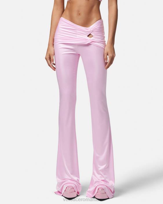 o singură culoare pantaloni evazați cu noduri Versace femei îmbrăcăminte 40L6122