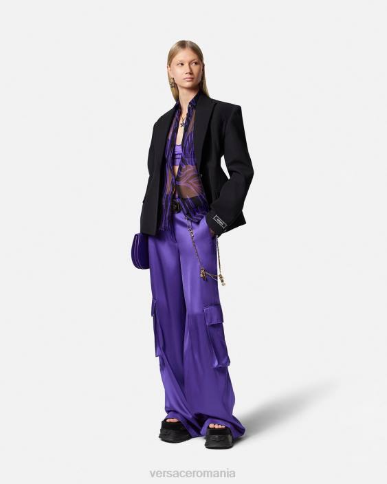 violet pantaloni cargo largi Versace femei îmbrăcăminte 40L6210