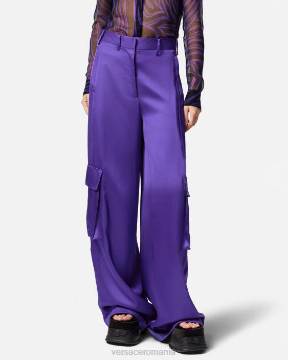 violet pantaloni cargo largi Versace femei îmbrăcăminte 40L6210