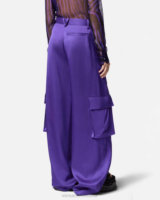 violet pantaloni cargo largi Versace femei îmbrăcăminte 40L6210