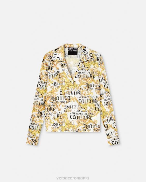 auriu și alb cămașă cu logo couture Versace femei îmbrăcăminte 40L62201