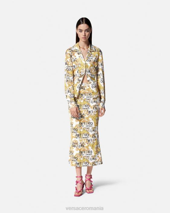 auriu și alb cămașă cu logo couture Versace femei îmbrăcăminte 40L62201