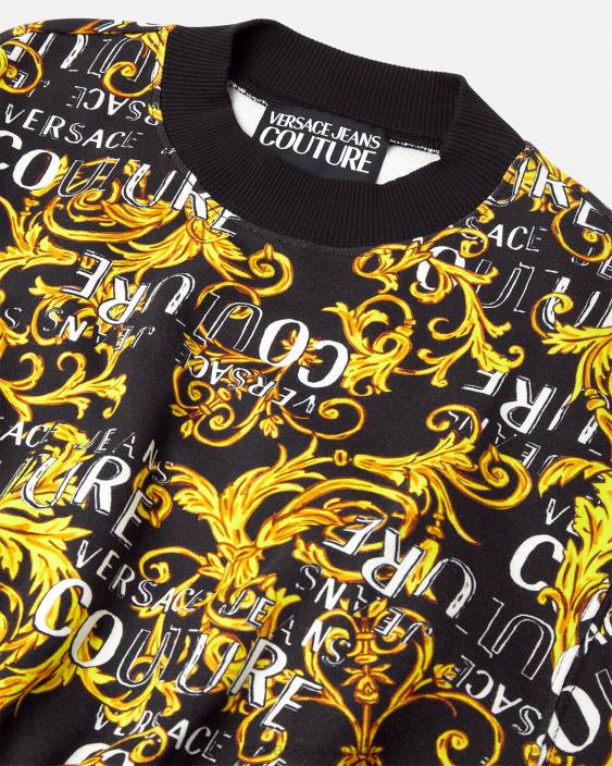 negru si auriu hanorac crop logo couture Versace femei îmbrăcăminte 40L62224