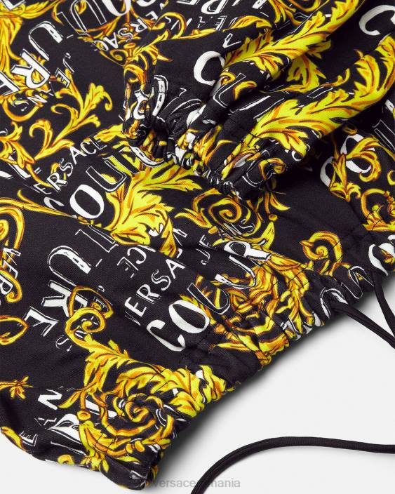 negru si auriu hanorac crop logo couture Versace femei îmbrăcăminte 40L62224