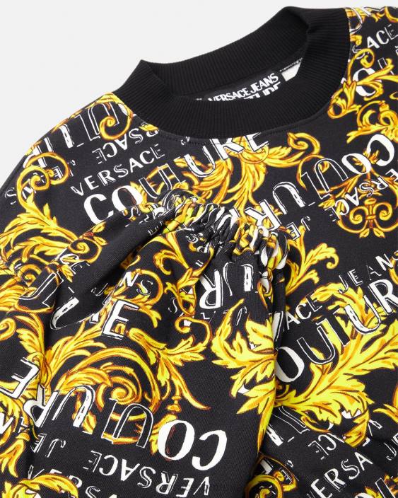 negru si auriu hanorac crop logo couture Versace femei îmbrăcăminte 40L62224