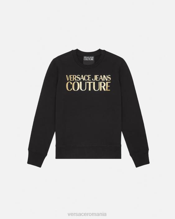 negru si auriu pulover cu logo Versace femei îmbrăcăminte 40L62155