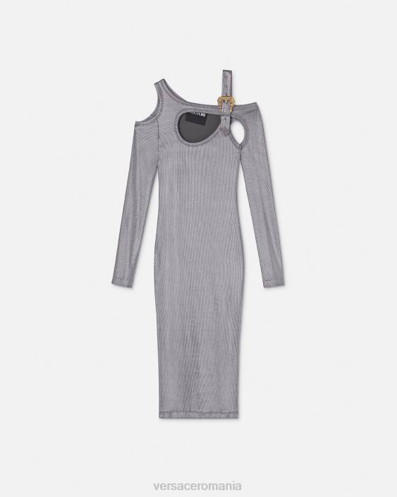 argint rochie midi baroc cu decupaj catarama Versace femei îmbrăcăminte 40L62196